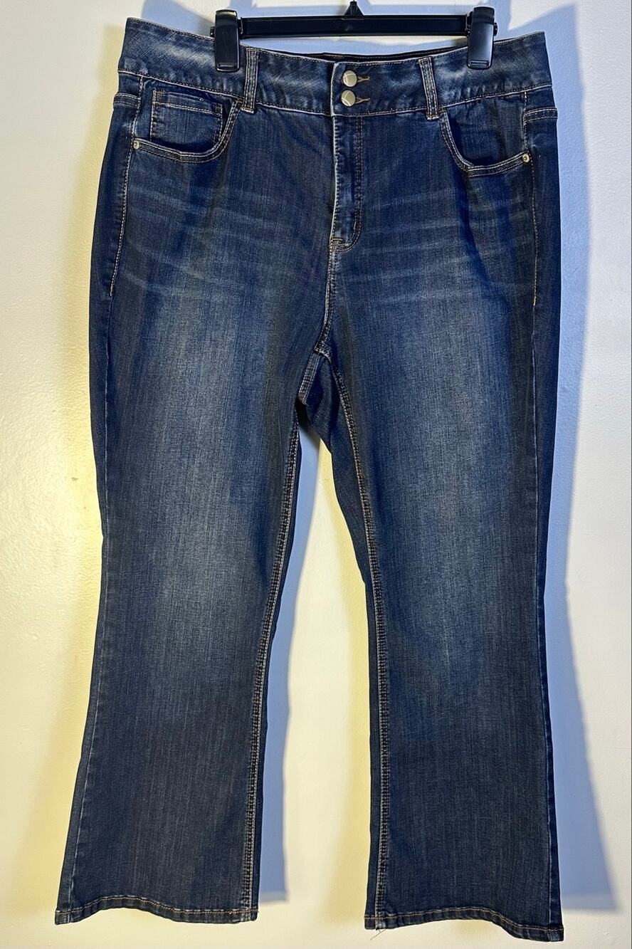 Lane Bryant Tighter Tummy High Rise Bootcut Jeans Blue Denim Size 16 18 No Tag*